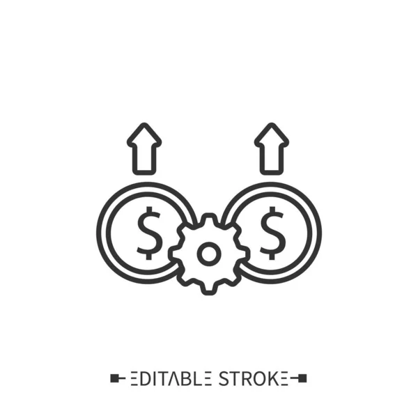Gelir sinerji simgesi. Üretim satışları — Stok Vektör