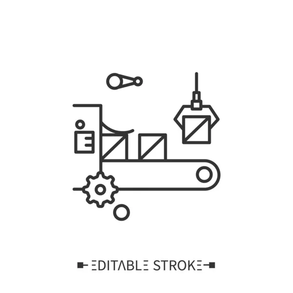 Icône de ligne de production. Illustration modifiable — Image vectorielle