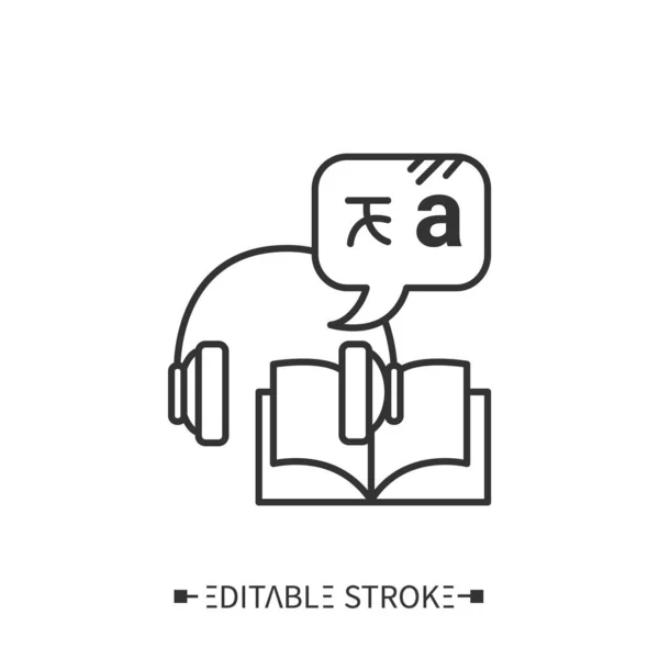 Lingua audiolibro linea icon.Editable illustrazione — Vettoriale Stock