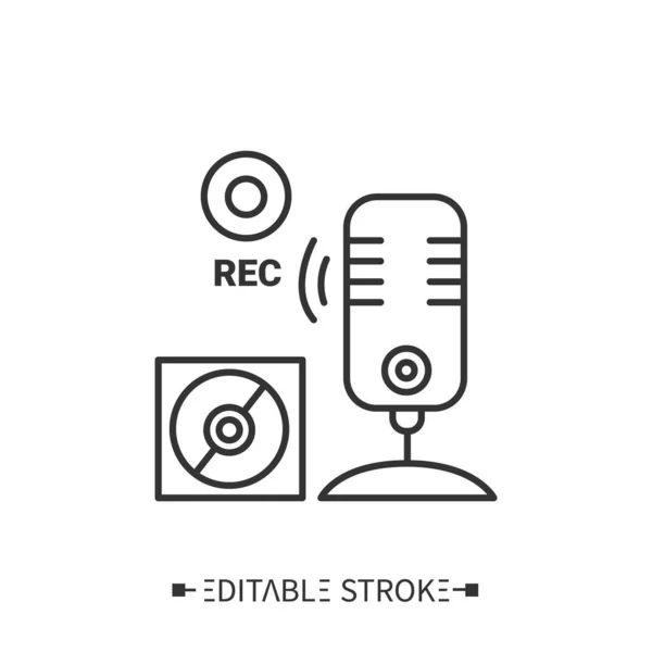 Grabaciones de audio icono de línea. Ilustración editable — Vector de stock