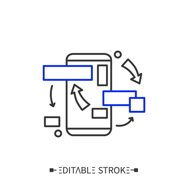 Prototyping line icon. Editable illustration — Stock Vector