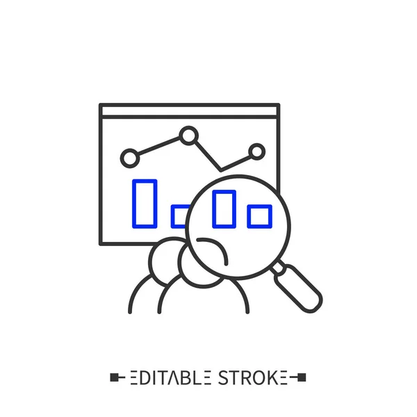 Ikonen för marknadsundersökningar. Redaktionell illustration — Stock vektor