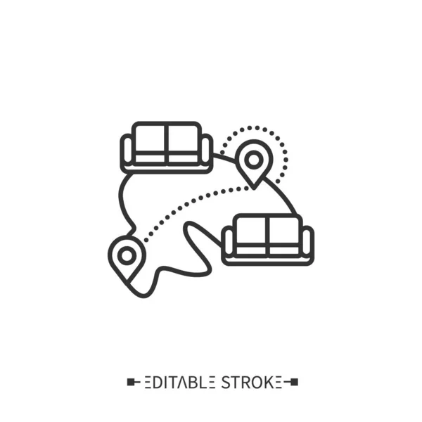Couchsurfing line icon. Editable illustration — Stock Vector