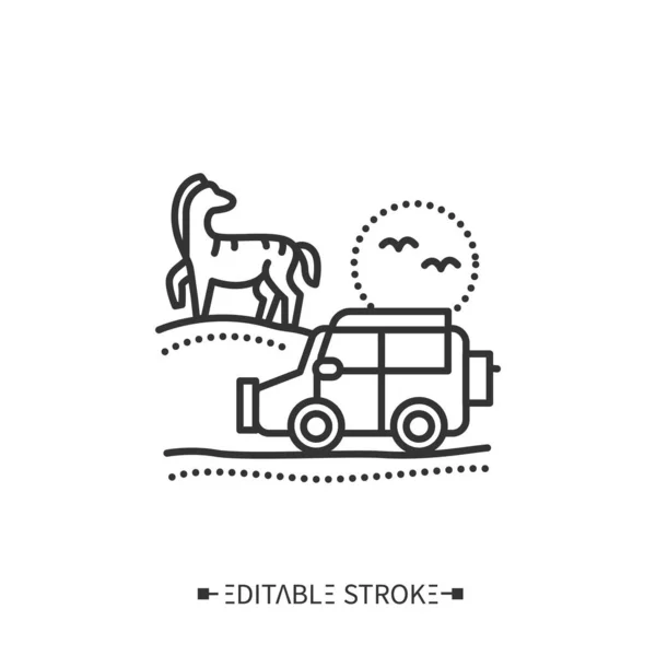 Safari line icon. Editable vector illustration — Stock Vector
