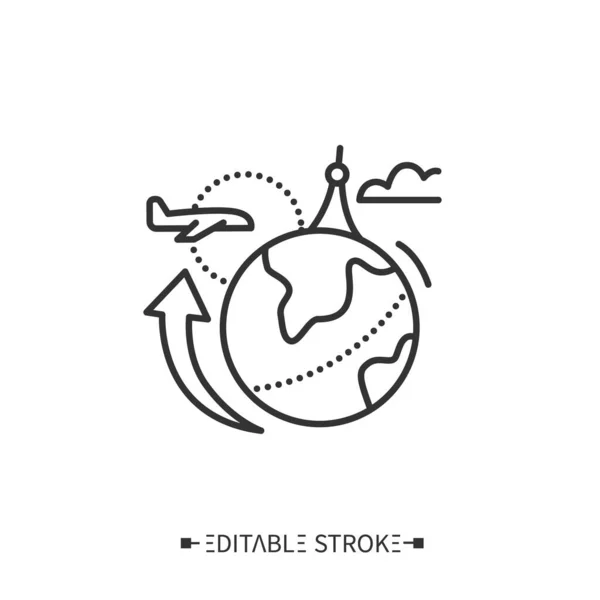 Ikone der internationalen Tourismuslinie. Editierbar — Stockvektor