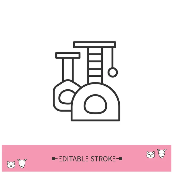 Katzenspielhaus-Symbol. Editierbare Illustration — Stockvektor