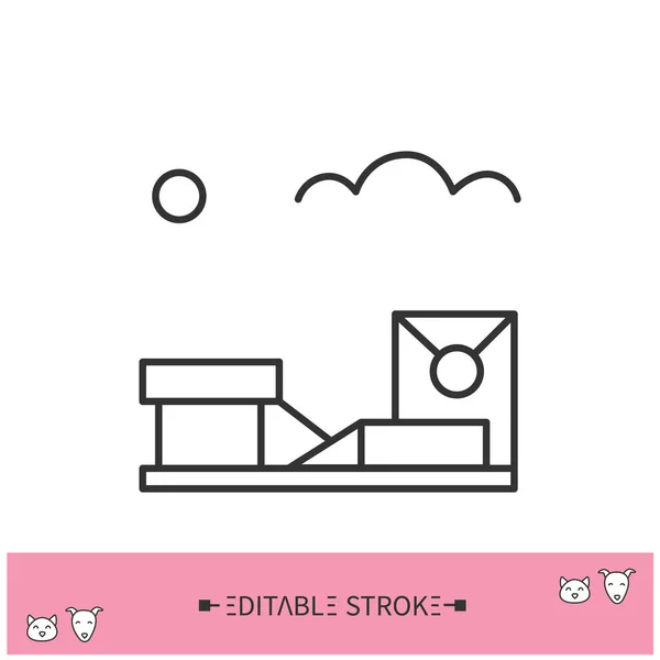 Liniensymbol für Hundeausflüge. Editierbare Illustration — Stockvektor