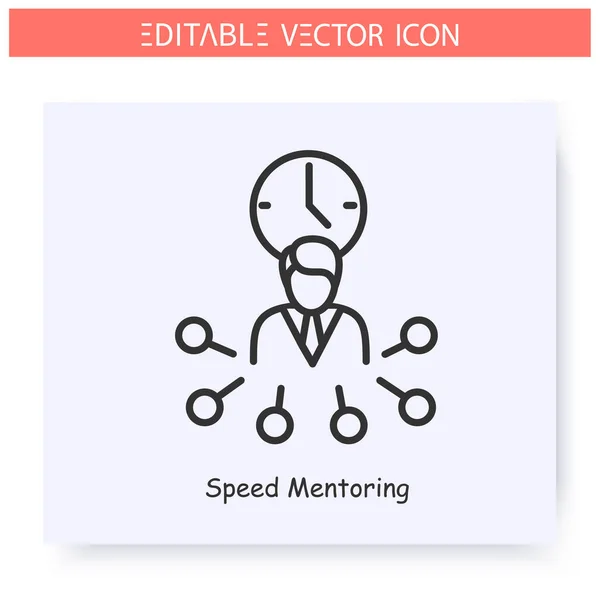 Speed mentoring line icon. Editable illustration — Stock Vector