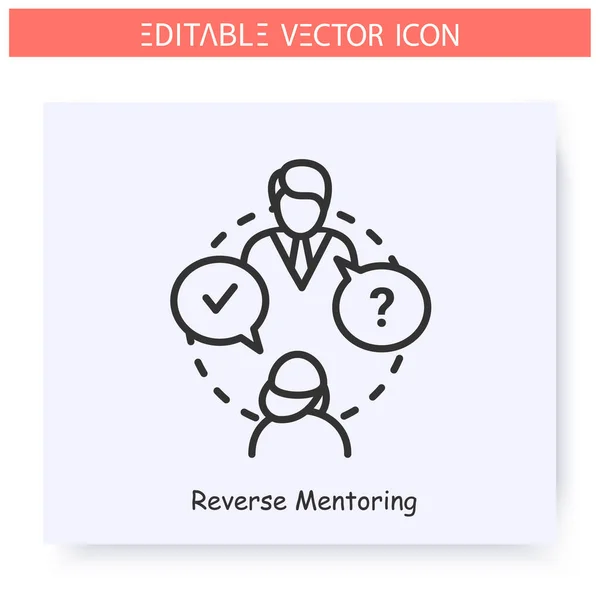 Reverse Mentoring Line Icon. Editierbare Illustration — Stockvektor