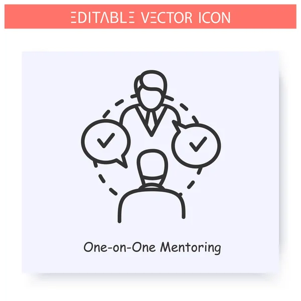 One on one mentoring line icon — Stock Vector