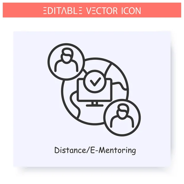 Distance Mentoring Line Symbol.Editierbare Abbildung — Stockvektor