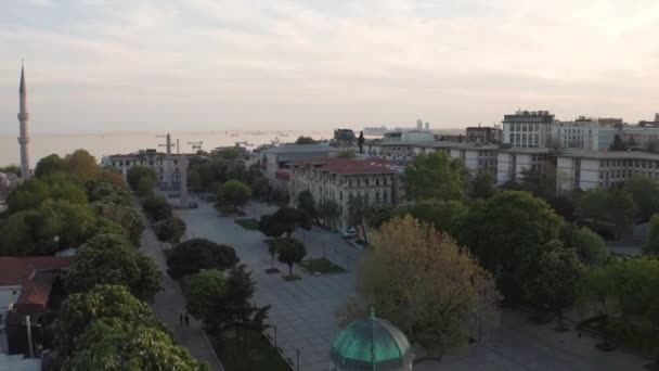 Vista aérea de Santa Sofía en Estambul. Filmación 4K en Turquía — Vídeos de Stock