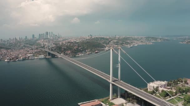 Widok z lotu ptaka na most Bosfor w Stambule — Wideo stockowe