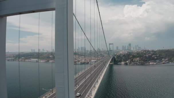 Αεροφωτογραφία της Γέφυρας του Βοσπόρου στην Κωνσταντινούπολη — Αρχείο Βίντεο