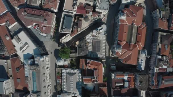 Вид сверху на Стамбульский исторический полуостров. Кадры 4K в Турции — стоковое видео