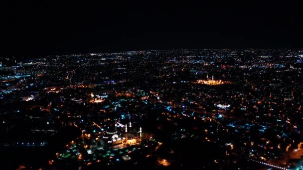 イスタンブール歴史半島の空中夜景。トルコでの4K映像 — ストック動画