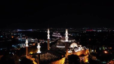 Süleyman Camii 'nin havadan görünüşü. Diyor ki, 