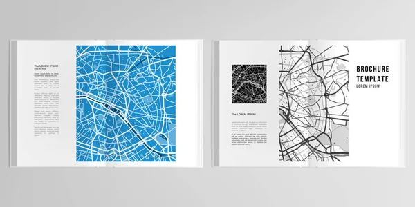 3d 사실적 벡터 배포판 디자인 템플릿 - 도시 지도 파리의 도시 지도 A4 배 팜플렛, 플라이어, 표지 디자인, 책 디자인, 잡지, 팜플렛 표지. — 스톡 벡터