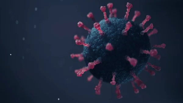 Coronavirus Covid Photorealistic Microscopic Close View Flu Bacteria Abstract Background — Stock Photo, Image