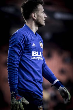 Valencia, İspanya - 21 Şubat: Neto sırasında Uefa Avrupa Ligi maç Valencia Cf ve Celtic Fc Mestalla Stadı nda arasında 21 Şubat 2019 Valencia, İspanya