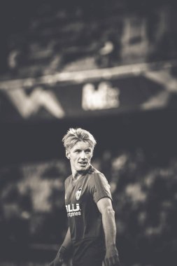 Valencia, İspanya - 21 Şubat: Daniel Wass sırasında Uefa Avrupa Ligi maç Valencia Cf ve Celtic Fc Mestalla Stadı nda arasında 21 Şubat 2019 Valencia, İspanya