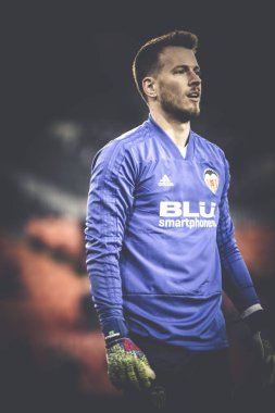 Valencia, İspanya - 21 Şubat: Neto sırasında Uefa Avrupa Ligi maç Valencia Cf ve Celtic Fc Mestalla Stadı nda arasında 21 Şubat 2019 Valencia, İspanya