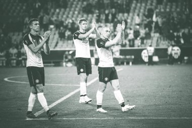 Valencia, İspanya - 21 Şubat: Uefa Avrupa Ligi sırasında Celtic oyuncular arasında Valencia Cf ve Celtic Fc Mestalla Stadı nda 21 Şubat 2019 Valencia, İspanya eşleme