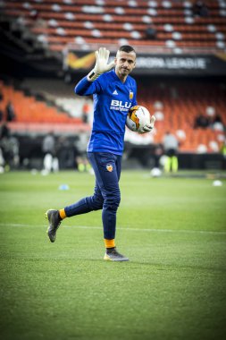Valencia, İspanya - 21 Şubat: Jaume Domenech sırasında Uefa Avrupa Ligi maç Valencia Cf ve Celtic Fc Mestalla Stadı nda arasında 21 Şubat 2019 Valencia, İspanya