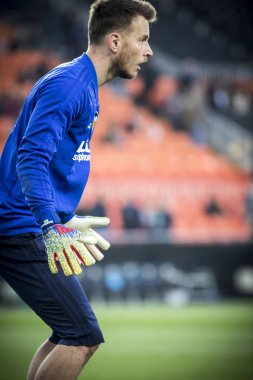 Valencia, İspanya - 21 Şubat: Neto sırasında Uefa Avrupa Ligi maç Valencia Cf ve Celtic Fc Mestalla Stadı nda arasında 21 Şubat 2019 Valencia, İspanya