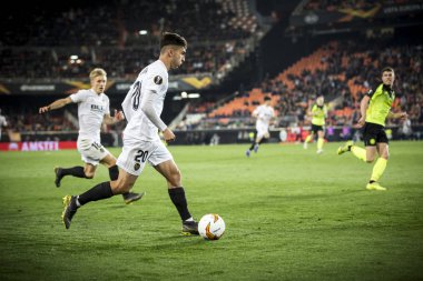 Valencia, İspanya - 21 Şubat: Ferran sırasında Uefa Avrupa Ligi maçı maç Valencia Cf ve Celtic Fc Mestalla Stadı nda arasında 21 Şubat 2019 Valencia, İspanya