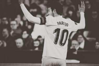 Valencia, İspanya, Valencia Cf ve Celtic Fc Valencia, İspanya üzerinde 21 Şubat 2019 Mestalla Stadı nda arasında Uefa Avrupa Ligi maç sırasında Şubat 21:Dani Parejo