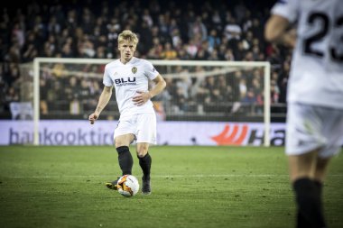 Valencia, İspanya - 21 Şubat: Uefa Avrupa Ligi sırasında Wass arasında Valencia Cf ve Celtic Fc Mestalla Stadı nda 21 Şubat 2019 Valencia, İspanya eşleme