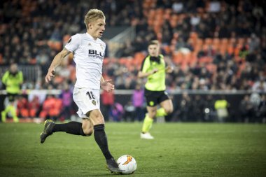 Valencia, İspanya - 21 Şubat: Uefa Avrupa Ligi sırasında Wass arasında Valencia Cf ve Celtic Fc Mestalla Stadı nda 21 Şubat 2019 Valencia, İspanya eşleme