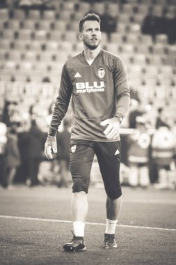 Valencia, İspanya - 21 Şubat: Neto sırasında Uefa Avrupa Ligi maç Valencia Cf ve Celtic Fc Mestalla Stadı nda arasında 21 Şubat 2019 Valencia, İspanya