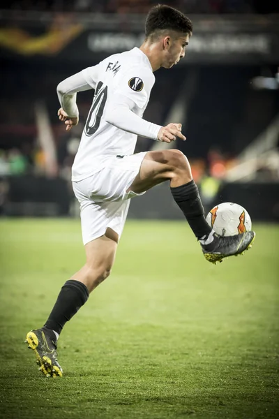 Valencia Espanha Fevereiro Ferran Durante Jogo Liga Europa Uefa Entre — Fotografia de Stock