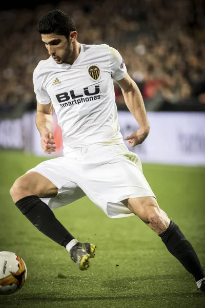 Valencia Espanha Fevereiro Guedes Durante Jogo Liga Europa Uefa Entre — Fotografia de Stock