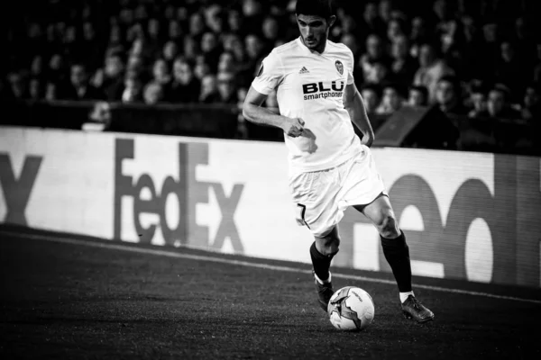 Valencia España Febrero Guedes Durante Partido Uefa Europa League Entre — Foto de Stock