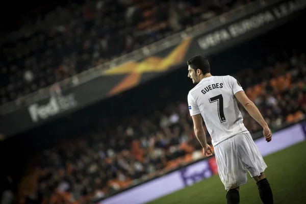 Valencia Espanha Fevereiro Guedes Durante Jogo Liga Europa Uefa Entre — Fotografia de Stock