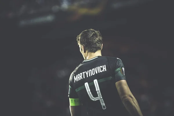 Valencia Espanha Março Martynovich Durante Jogo Liga Europa Uefa Entre — Fotografia de Stock