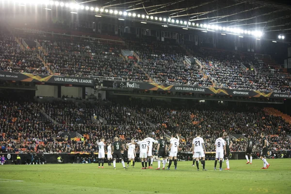 Valencia Spanya Mart Uefa Avrupa Ligi Sırasında Oyuncular Arasında Valencia — Stok fotoğraf