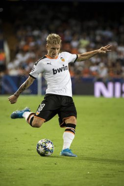 Valencia, İspanya - 02 Ekim 2019: Uefa Şampiyonlar Ligi maçında Valencia Cf ve Afc Ajax arasında Mestalla Stadyumu 'nda oynanan maçta Wass 