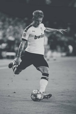 Valencia, İspanya - 02 Ekim 2019: Uefa Şampiyonlar Ligi maçında Valencia Cf ve Afc Ajax arasında Mestalla Stadyumu 'nda oynanan maçta Wass  