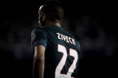 Valencia, İspanya - 02 Ekim 2019: Uefa Şampiyonlar Ligi maçında Valencia Cf ve Afc Ajax arasında Mestalla Stadyumu 'nda oynanan Ziyech 
