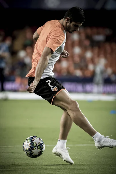 Valencia Spanje Oktober 2019 Guedes Tijdens Uefa Champions League Wedstrijd — Stockfoto