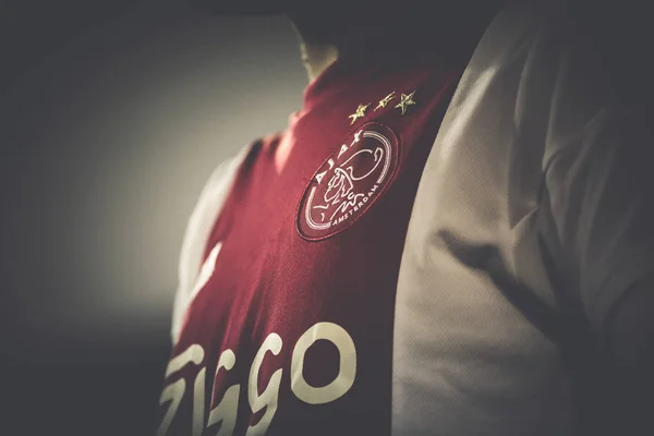 Walencja Hiszpania Października 2019 Koszulka Piłkarska Ajax Podczas Meczu Ligi — Zdjęcie stockowe