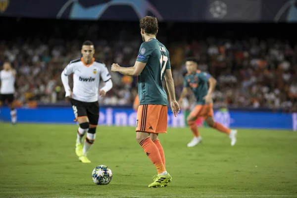 Valencia Spanje Oktober 2019 Blind Met Bal Tijdens Uefa Champions — Stockfoto