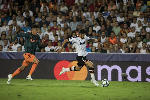 Valencia Spanje Oktober 2019 Guedes Tijdens Uefa Champions League Wedstrijd — Stockfoto
