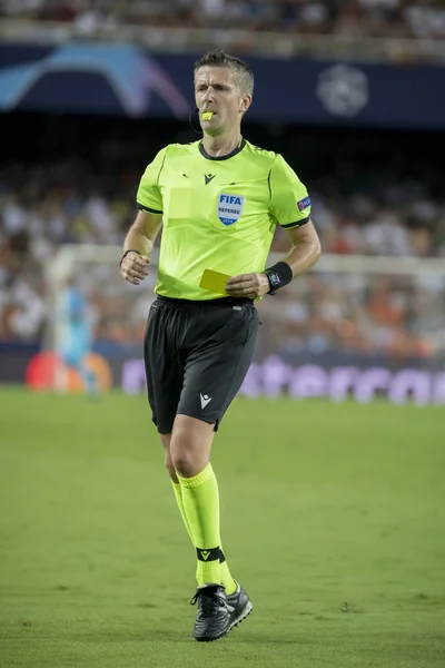 Valencia Espanha Outubro 2019 Daniele Orsato Durante Jogo Liga Dos — Fotografia de Stock