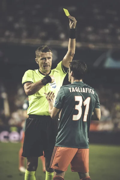 Valencia Spain October 2019 Referee Tagliafico Uefa Champions League Match — стокове фото