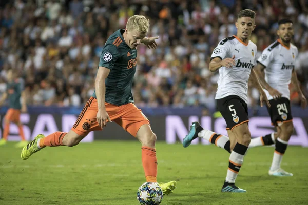 Valencia Spanien Oktober 2019 Van Beek Med Boll Uefa Champions — Stockfoto